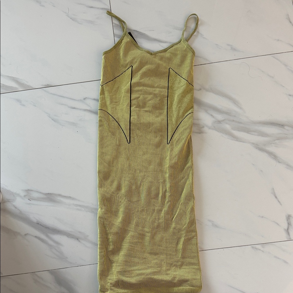 Zara Striped Yellow and Black Dress